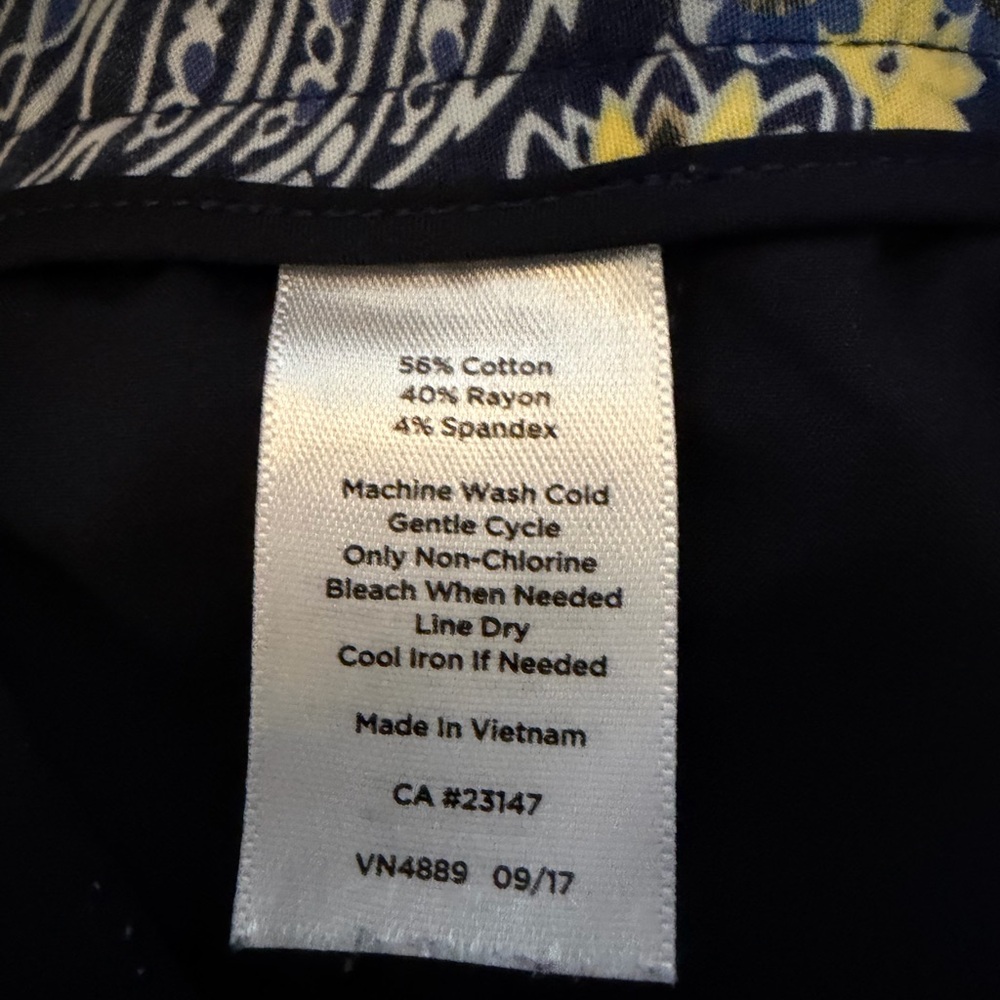 Talbots Blue and Yellow Floral Slim Ankle Pants - Picture 6 of 6
